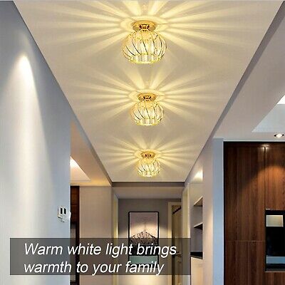 Semi Flush Mount Black LED Ceiling Light Fixtures Crystal Ceiling Lights Chan...