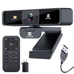 4K Zoomable Webcam with Upgraded Remote Control, 8MP Sony Sensor Webcam with ...