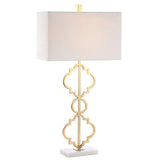 JONATHAN Y JYL3072A Selina 32" Iron Ogee Trellis Modern LED Table Lamp Contem...