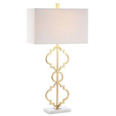 JONATHAN Y JYL3072A Selina 32" Iron Ogee Trellis Modern LED Table Lamp Contem...