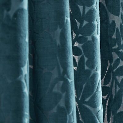 Martha Stewart Sherwood Velvet Grommet Window Curtain Panel Pair, 95", Teal