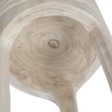 Creative Co-Op Boho Hand-Carved Paulownia Wood Stool, Natural