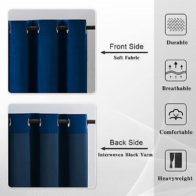 Extra Long Blue Velvet Curtains with Grommets, 17ft Length, Thermal Insulated...