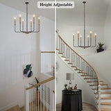 ETONIMERR Modern Farmhouse Chandelier Light Fixture Ceiling Hanging, 6-Light ...