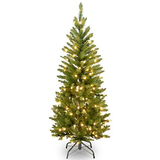 National Tree Company Artificial Pre-Lit Slim Christmas Tree, 4.5 ft, Green