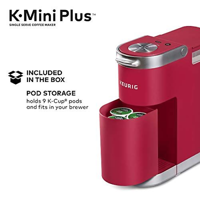 Keurig K-Mini Plus Single Serve K-Cup Comes With 6 to 12 oz., Cardinal Red