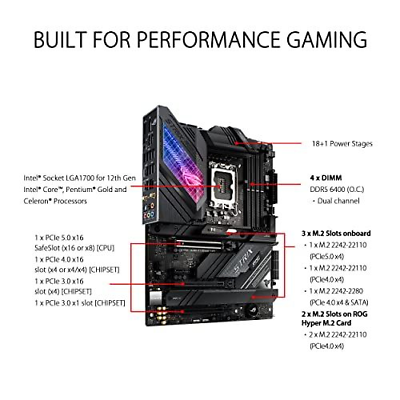 ASUS ROG Strix Z690-E Gaming WiFi 6E LGA 1700(Intel 12th Gen)ATX gaming...