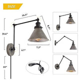 LNC Swing Arm Wall Lamp Modern Plug in Wall Sconce Hardwired Adjustable Farmh...