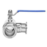 DERNORD 2" Tri Clamp Sanitary Ball Valve, 3-Way Ball Valve T-Port Stainless S...