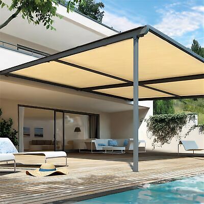 Shatex 90% Shade Fabric 12x 12ft Sun Shade Cloth with Grommets for Pergola Co...