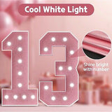 Marquee Numbers Rose Gold 13th-Birthday Decoration: 4FT Large Light Up 13 Yea...