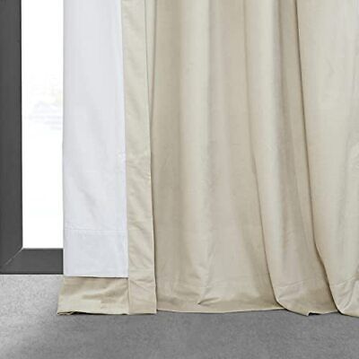 HPD Half Price Drapes Velvet Blackout 25W x 96L, Neutral Ground