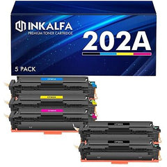 202A 202X Toner Cartridges: Standard Yield 5 Pack Compatible Replacement for ...