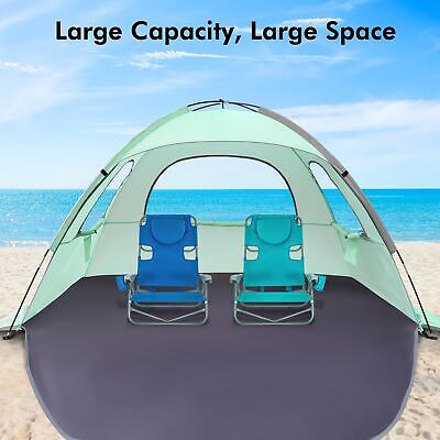 WhiteFang Beach Tent Anti-UV Portable Sun Shade Shelter for 3/4/6 Person, Ext...