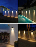 12 Pack Solar Powered Fence Lights Outdoor Wall Mount LED Decorative Waterpro...