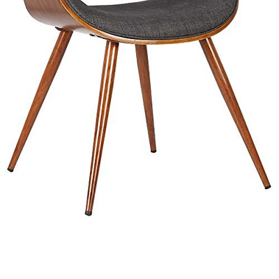 Armen Living Butterfly Dining Chair in 22D x 21W x 29H in, Charcoal/Walnut