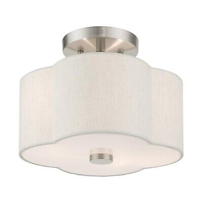 Livex Lighting 2 Light Brushed Nickel Semi Flush 11 x 11 x 8.5