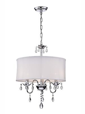 Warehouse of Tiffany Melissa Crystal Chandelier, 24" H x 18" D, White