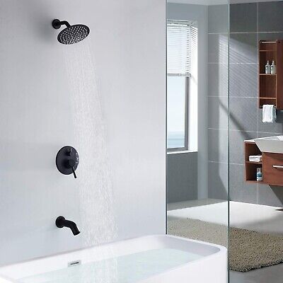 Tub and Shower Faucet Set, Matte Black Shower Faucet Set with Waterfall Tub S...