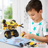 2-in-1 Build a Robot Kit,901 Pieces Remote & APP Controlled Robot or Race Car...