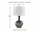 Signature Design by Ashley Tenslow Traditional 26.25 Inch Glass Table Lamp, A...