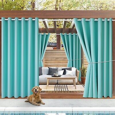 Waterproof Outdoor Curtain W84 x L120 - Grommet Top Sunlight Blocking Window ...