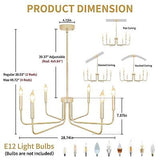 Gold Chandeliers for Dining Room Modern Farmhouse Chandelier 6 Lights 28.74" ...