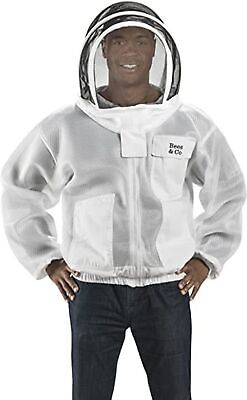 Bees & Co K84 Ultralight Beekeeper Jacket with Fencing Veil, XXL, Crystal White