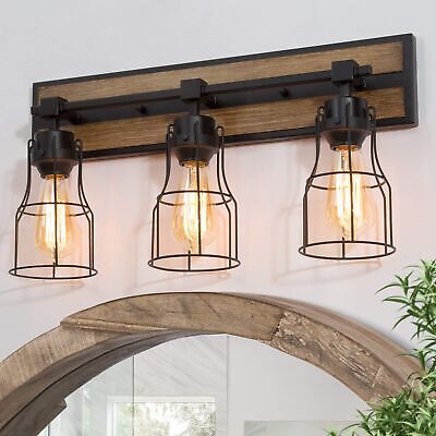 LALUZ Bathroom Vanity Light Fixtures, Farmhouse Bathroom Light Fixtures with ...