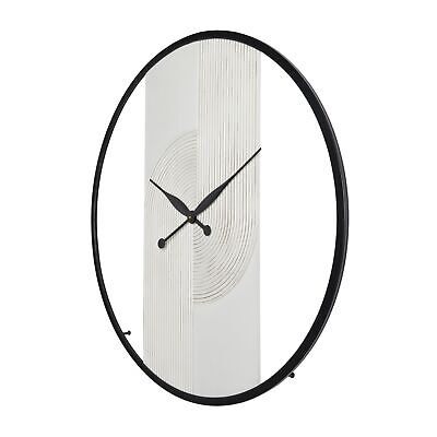 The Novogratz Wood Geometric Decorative Wall Clock Art Deco Inspired Line Art...