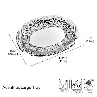 Wilton Armetale Acanthus Large Tray, 19.25 Inch, Silver