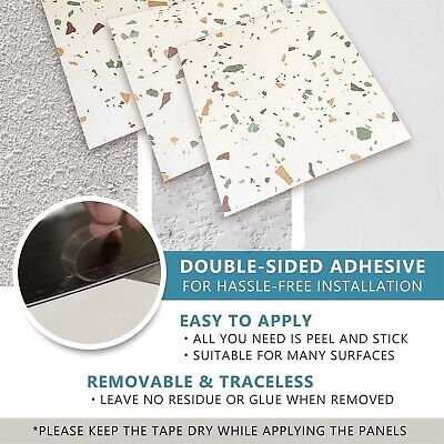 Peel and Stick Vinyl Wall Panel (Terrazzo) 10 pcs/10sqft