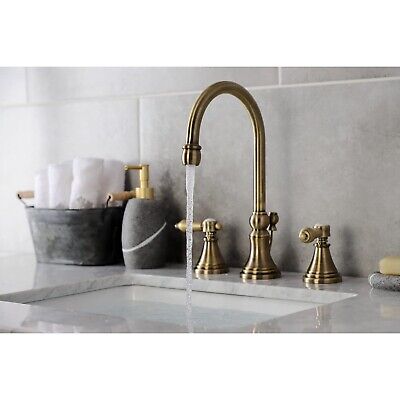 Kingston Brass KS2980BAL Heirloom Widespread Bathroom Faucet, Matte Black, 13...