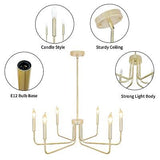 Gold Chandeliers for Dining Room Modern Farmhouse Chandelier 6 Lights 28.74" ...