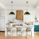 17.7'' Farmhouse Vintage Pendant Lighting Black and Gold Pendant Light Fixtur...