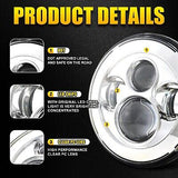 Dot Appoved Chrome 7inch LED Headlight+4.5inch Matching Passing Lamps+Adapter...