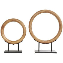 Deco 79 Wood Geometric Decorative Sculpture Circular Ring Home Decor Statues ...