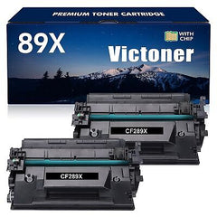 CF289X 89X Black Toner Cartridge 2 Pack (with Chip) Compatible Replacement fo...