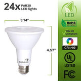 Bioluz LED 24 Pack PAR30 LED Bulb 90 CRI 10W = 100 Watt Replacement Daylight ...