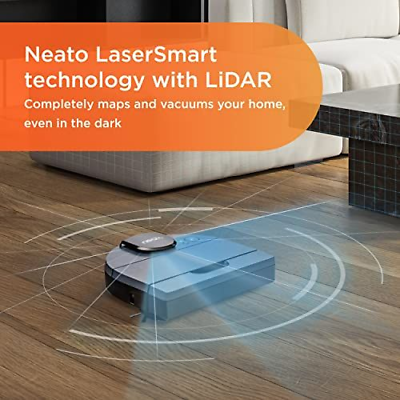 Neato D8 Intelligent Robot Vacuum Cleaner–LaserSmart Nav, Brushed Indigo