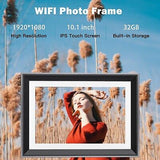 Atatat Digital Picture Frame 10.1 Inch 32GB WiFi Digital Photo Frame with Ins...