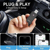 Wireless Carplay Adapter Converts Wired to Wireless Carplay Dongle for Wirele...