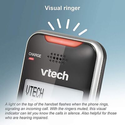 vtech VS112-4 DECT 6.0 Bluetooth 4 Handset Cordless Phone for Home with Answe...