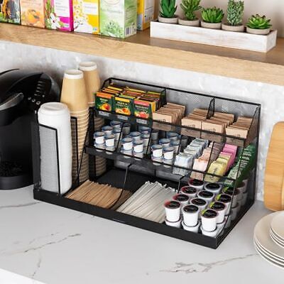 Mind Reader 14 Compartment Condiment organizer, Black 14 Compartment,