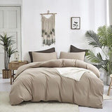 KAREVER Taupe Comforter Queen Khaki Bedding Set Women Soft Dark Champagne Bed...