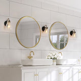 Wall Sconces, Black Gold Modern Sconces Wall Lighting with Cracked Glass Shad...