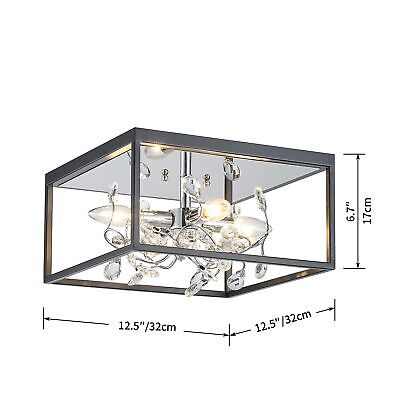 AGV LIGHTING CL044C Crystal Ceiling Light Fixture, Modern Flush Light, Perfec...