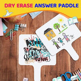 50 PCS 8 x 10 Inch Dry Erase Answer Paddle, Handheld Wooden White Board Doubl...