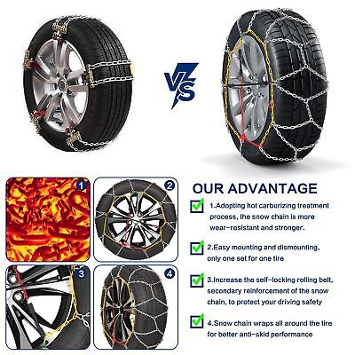 Snow Chains, Wear-Resistant High Carbon Steel Anti Slip Tire Chain for Passen...