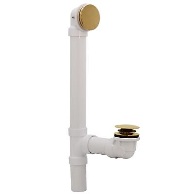 Westbrass 493244H-01 12" & 4" Bath Waste & Overflow Assembly with Tip-Toe Dra...